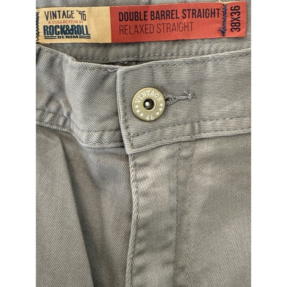 ROCK & ROLL Jeans Mens 38 X 36 Relaxed Double Barrel Straight Vintage 46 Western - Picture 7 of 9